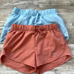 Blue and pink Abercrombie kids athletic shorts.
